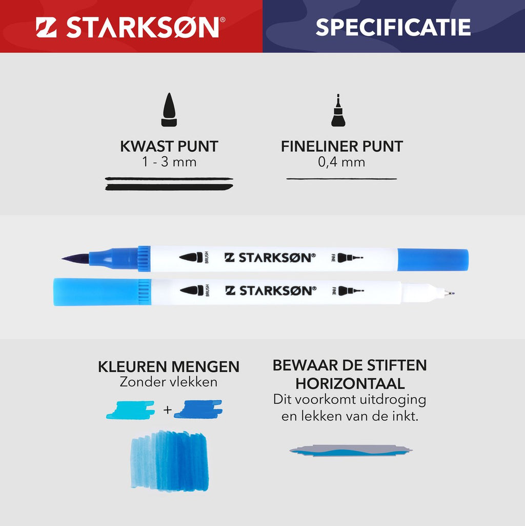 Starkson 102 stuks waterbasis stiften