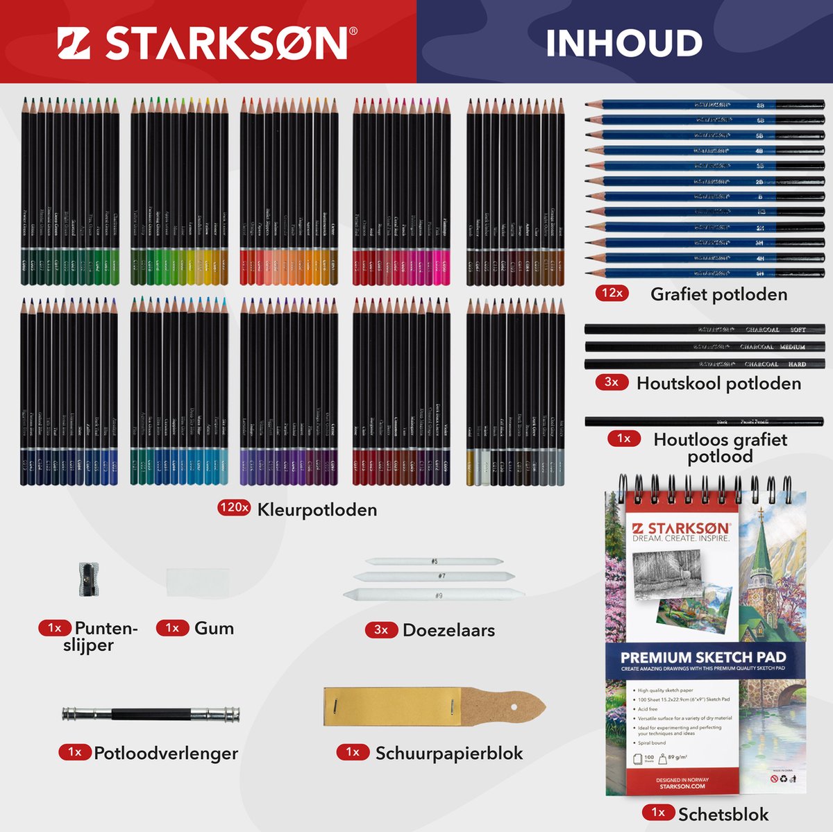 Starkson 145-delige teken set